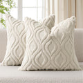MIULEE Fall Mustard Yellow Soft Plush Faux Wool Throw Pillow Covers 18x18
