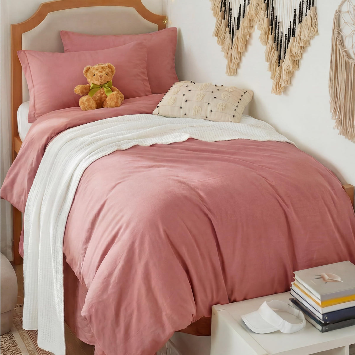 Bedsure Prewashed Duvet Cover King, Cotton-Like Soft Bedding Set, Linen
