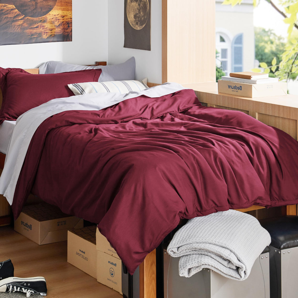 Bedsure Duvet Cover Queen Size, 3Pcs Soft Double Brushed Bedding Set, Linen