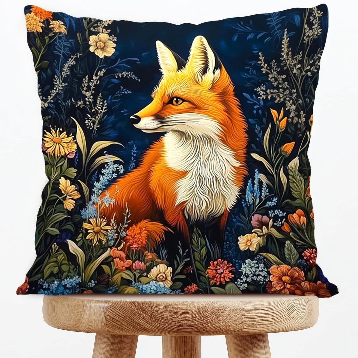 YOU FOUND ME William Morris Abstract Vintage Floral Velvet Design Throw Pillow Covers Home Decor, Retro Art Decor Pillowcase Cushion Cover for Bed Sofa Living Room, Square 18x18inch (Beige-Floral)