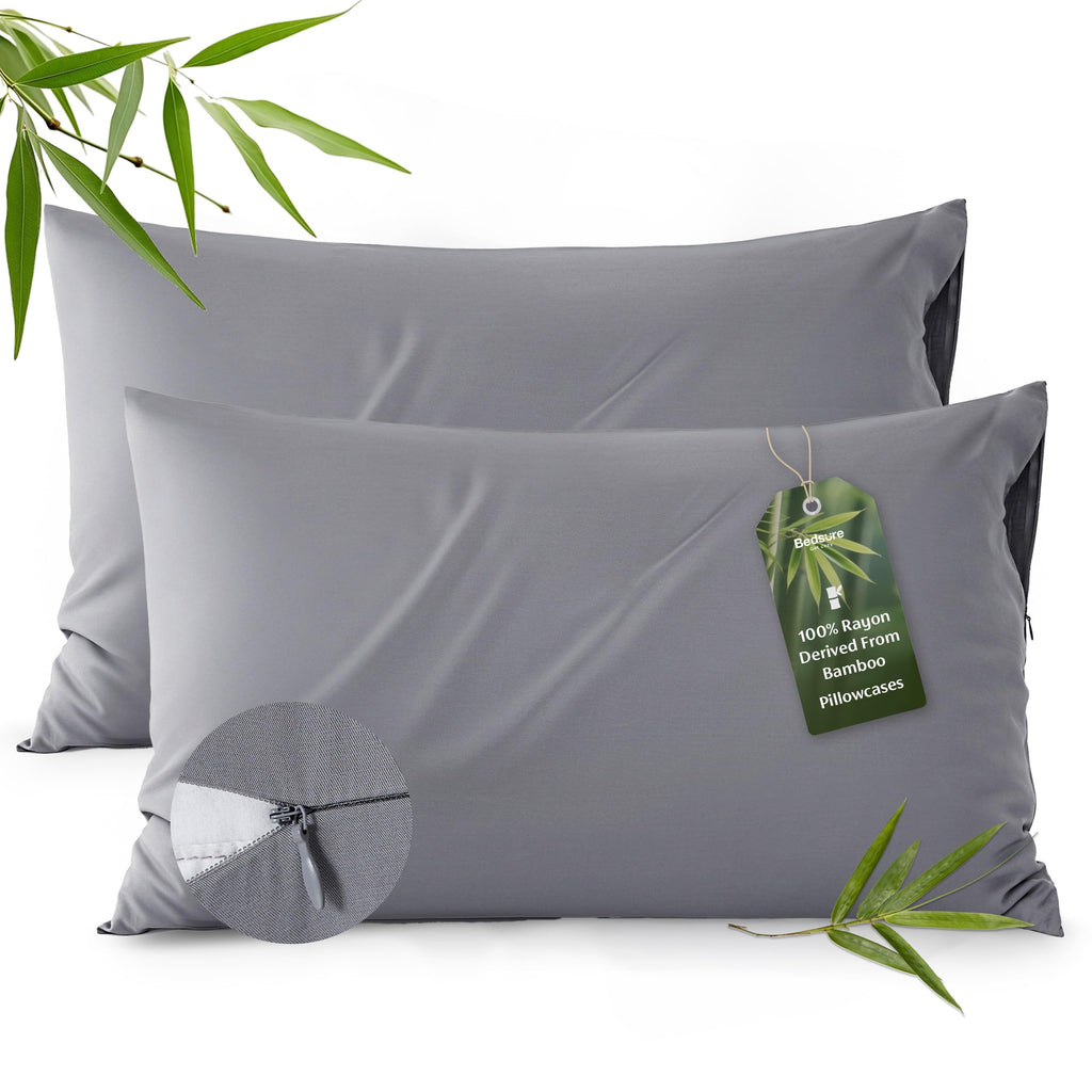 Bedsure Zipper Pillow Cases Standard Size from Rayon Derived from Bamboo