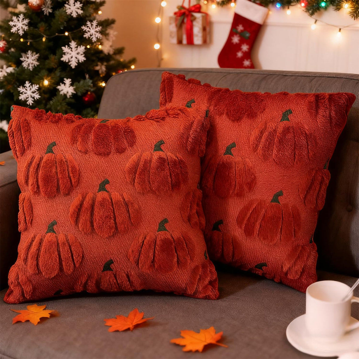 2 Pack 18x18 Pillow Cover Velvet Pillow Covers, Faux Fur Square Throw Pillow Covers for Living Room Decorations Throw Pillow Case, Throw Pillow Cover Cushion Cover for Home Sofa Bedroom Car, Grey