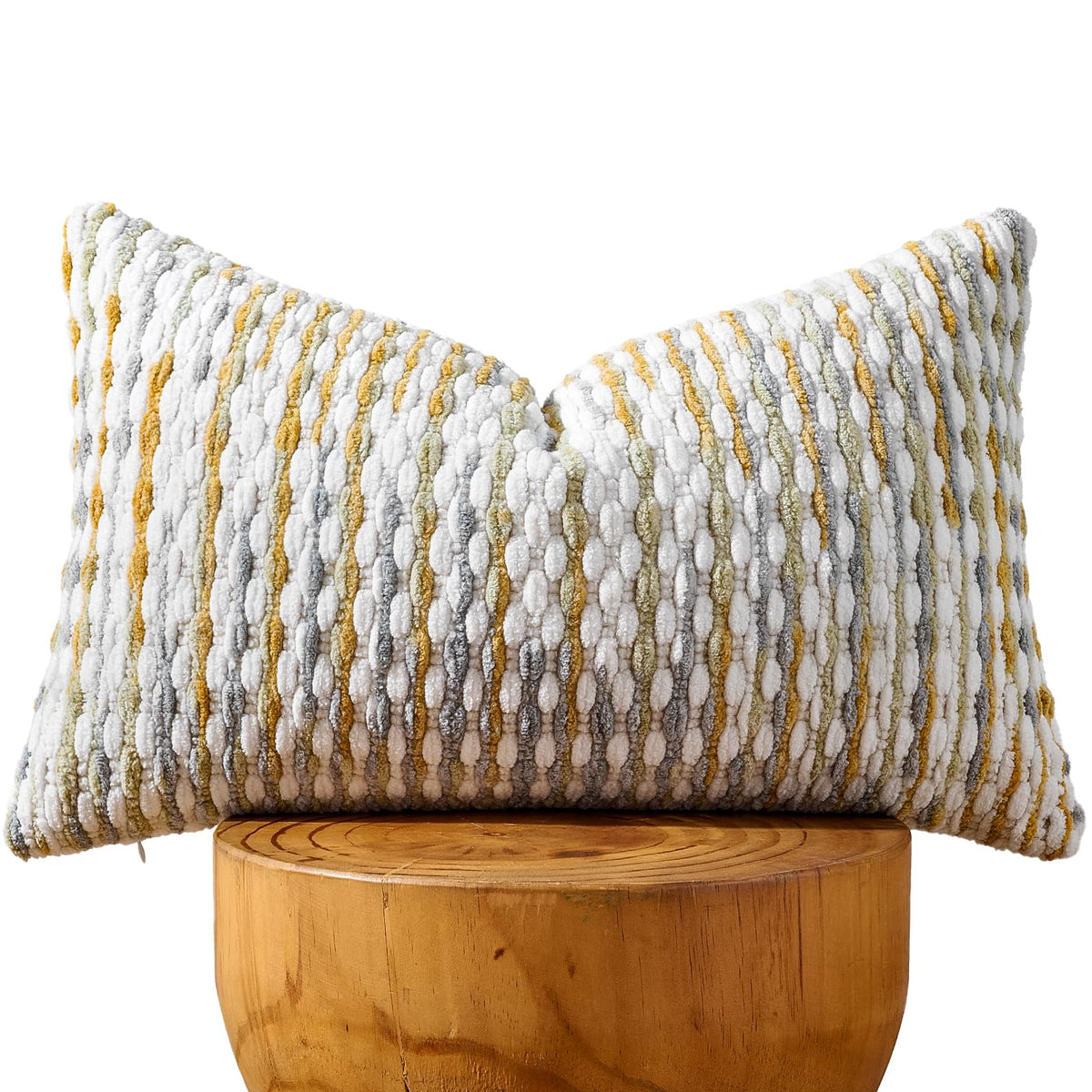 AmHoo Set of 2 Boho Chenille Pillow Cover,18 x 18-Inch Brown