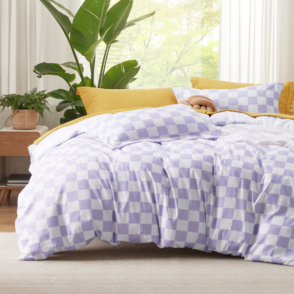 Bedsure Duvet Cover King Size - Reversible Floral Duvet Cover Set with Zipper Closure, 3 Pieces Grey Bedding Set with 8 Corner Ties and 2 Pillowcases 20"x36"
