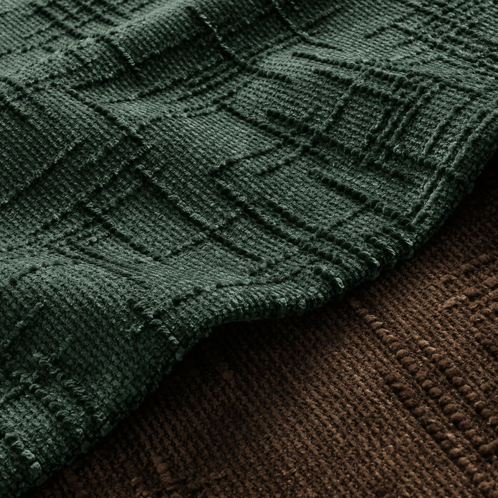 MIULEE Slubby Textured Decorative Throw Pillow Covers Dark Green 18x18