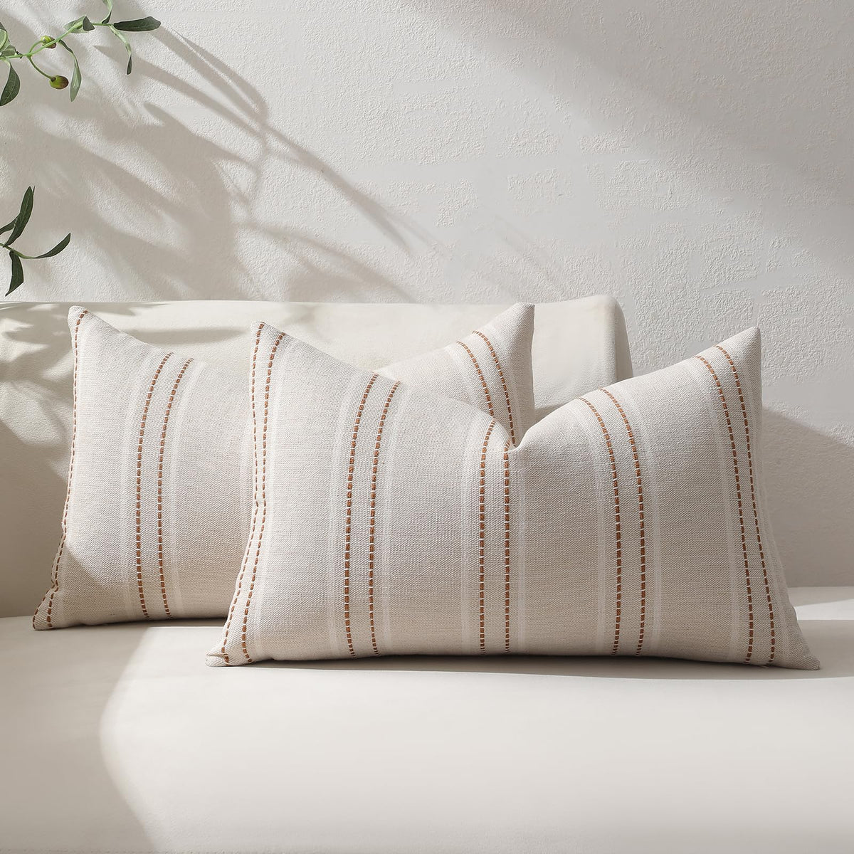 Hckot Navy Blue Throw Pillow Covers 20x20 Set of 2 Striped Pillow Covers