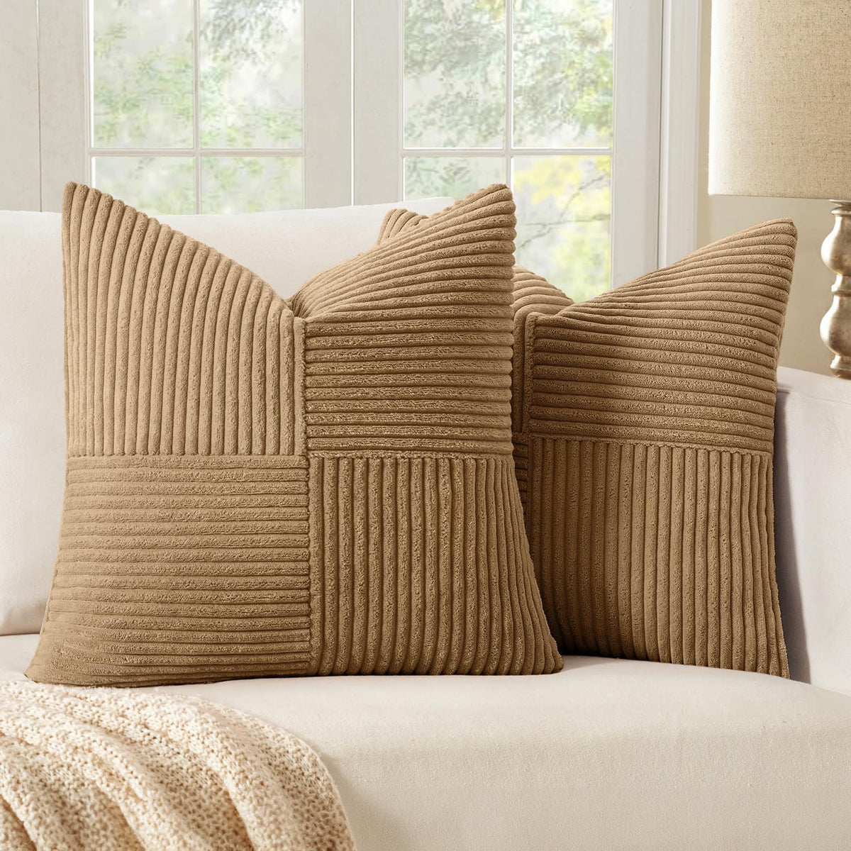 MIULEE Black Decorative Throw Pillow Covers for Couch 18x18 Inch