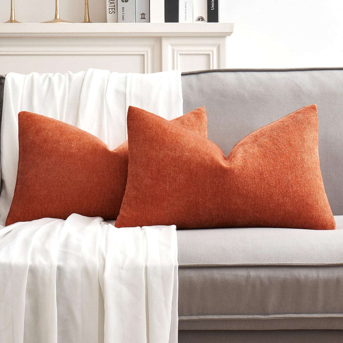 MIULEE Pack of 2 Beige Decorative Pillow Covers 18x18 Inch