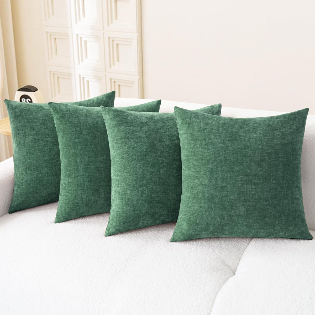 CaliTime Decorative Couch Throw Pillow Covers 18 X 18 Inches Navy Blue