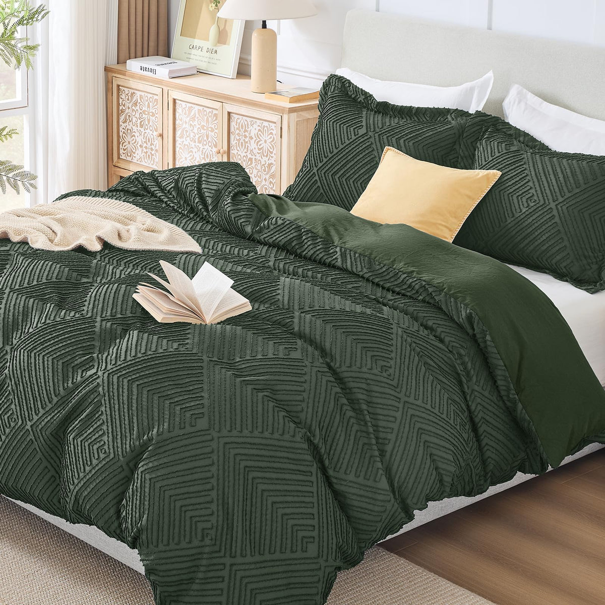 JOLLYVOGUE Duvet Cover Queen, 3-Piece, Ultra Soft Pre-Washed Microfiber