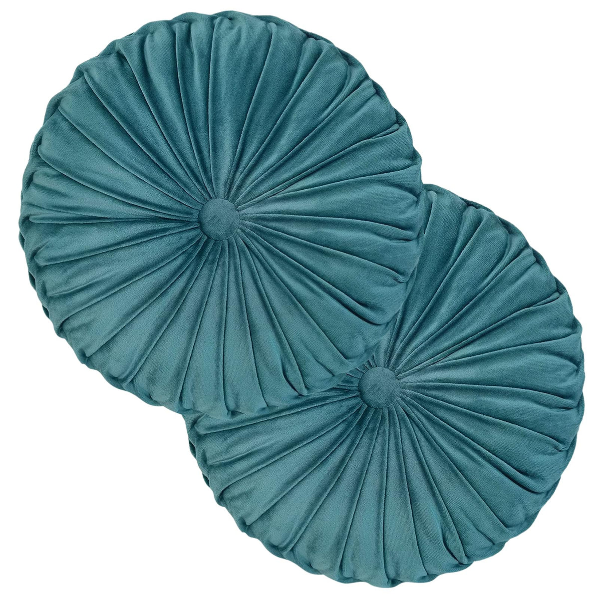 Teieas Round Pillows Velvet Pleated Circle Pillow Floor Pillows Burgundy
