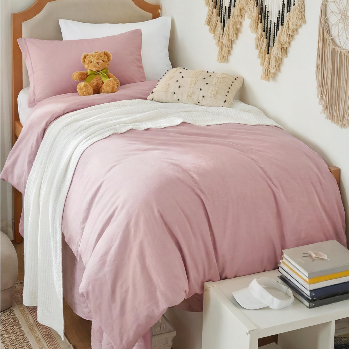 Bedsure Prewashed Duvet Cover Queen, Cotton-Like Soft Bedding Set, Beige