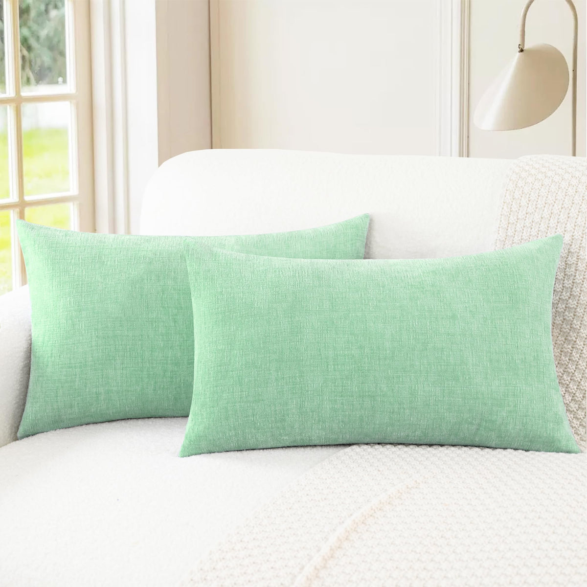 CaliTime Decorative Couch Throw Pillow Covers 18 X 18 Inches Navy Blue