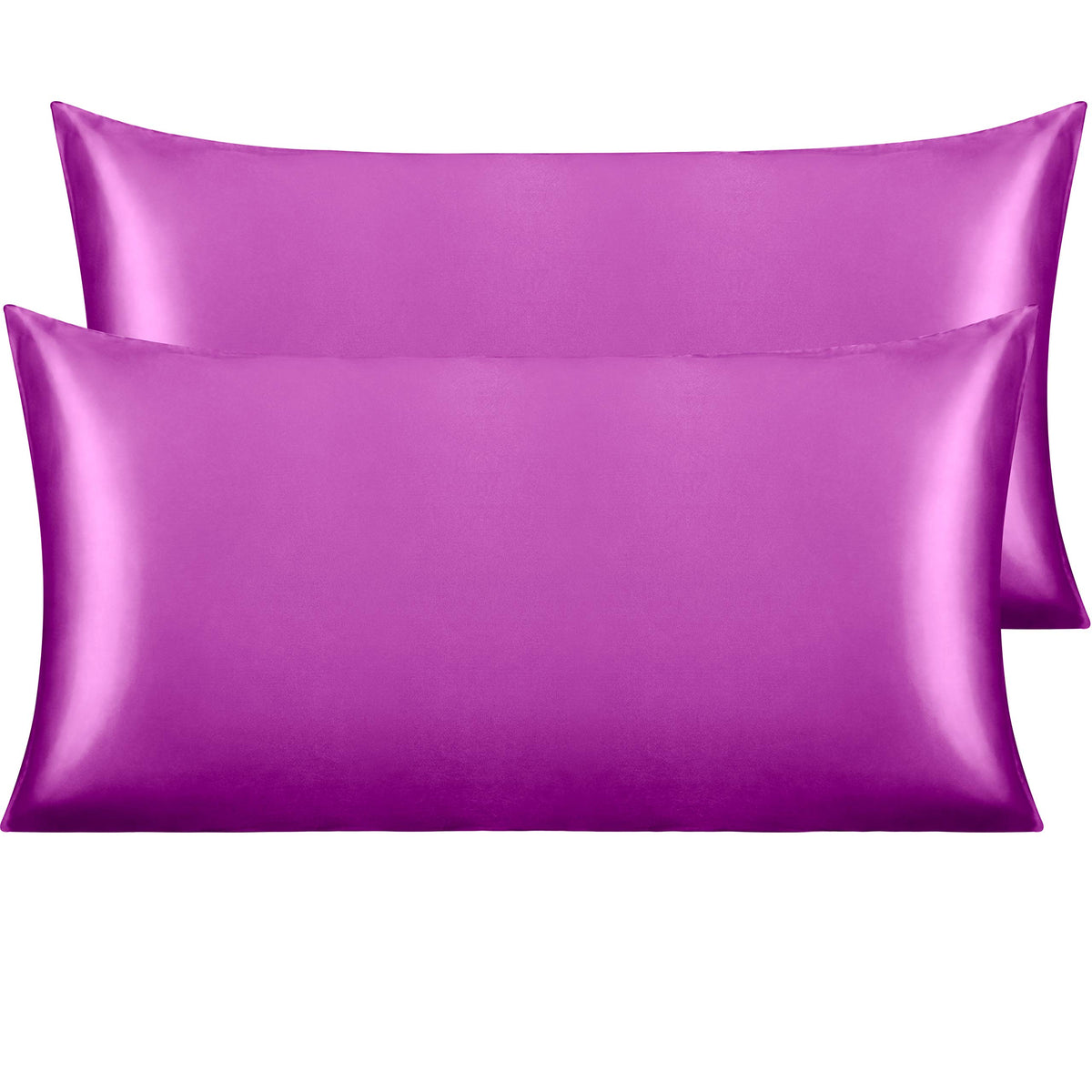 NTBAY Standard Satin Pillowcases, Set of 2, Black