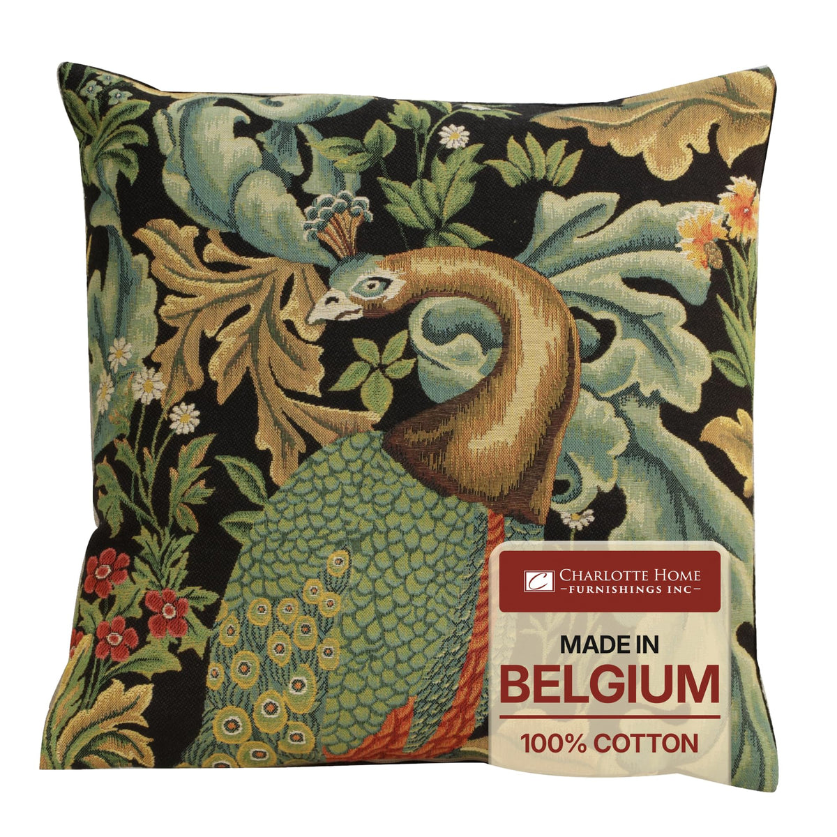 William Morris Tree of Life Light Tapestry Throw Pillow Cover 18 x 18 in