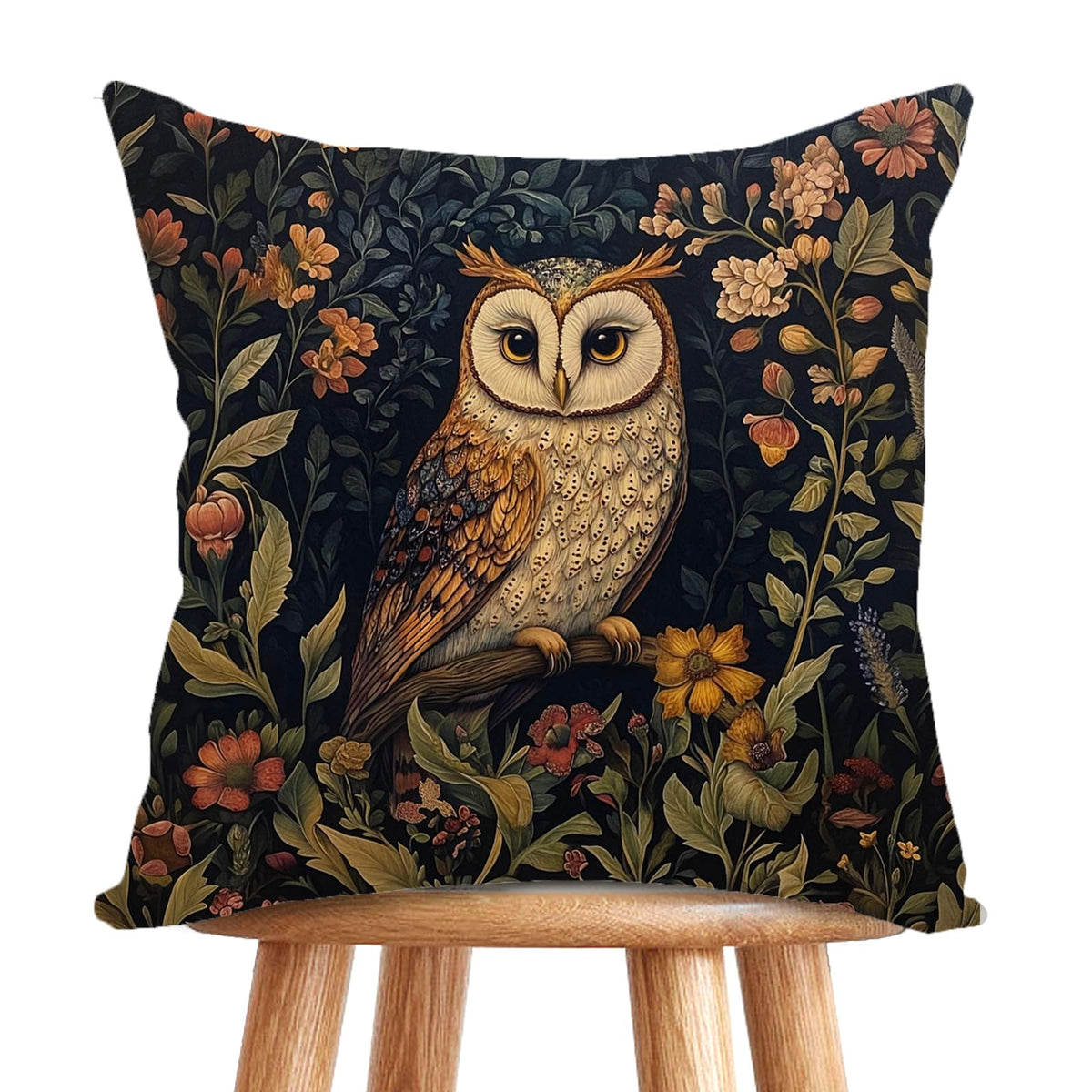 YOU FOUND ME William Morris Abstract Vintage Floral Velvet Design Throw Pillow Covers Home Decor, Retro Art Decor Pillowcase Cushion Cover for Bed Sofa Living Room, Square 18x18inch (Beige-Floral)