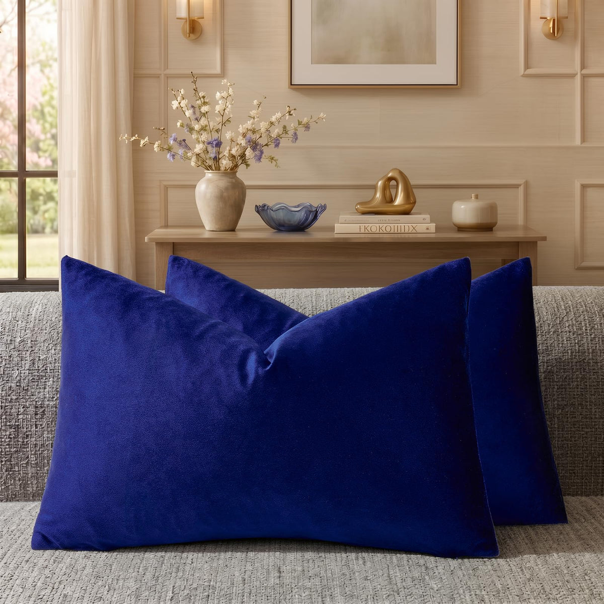 GIGIZAZA Hot Pink Velvet Pillow Covers 18x18 Decorative Pillows Pack of 2