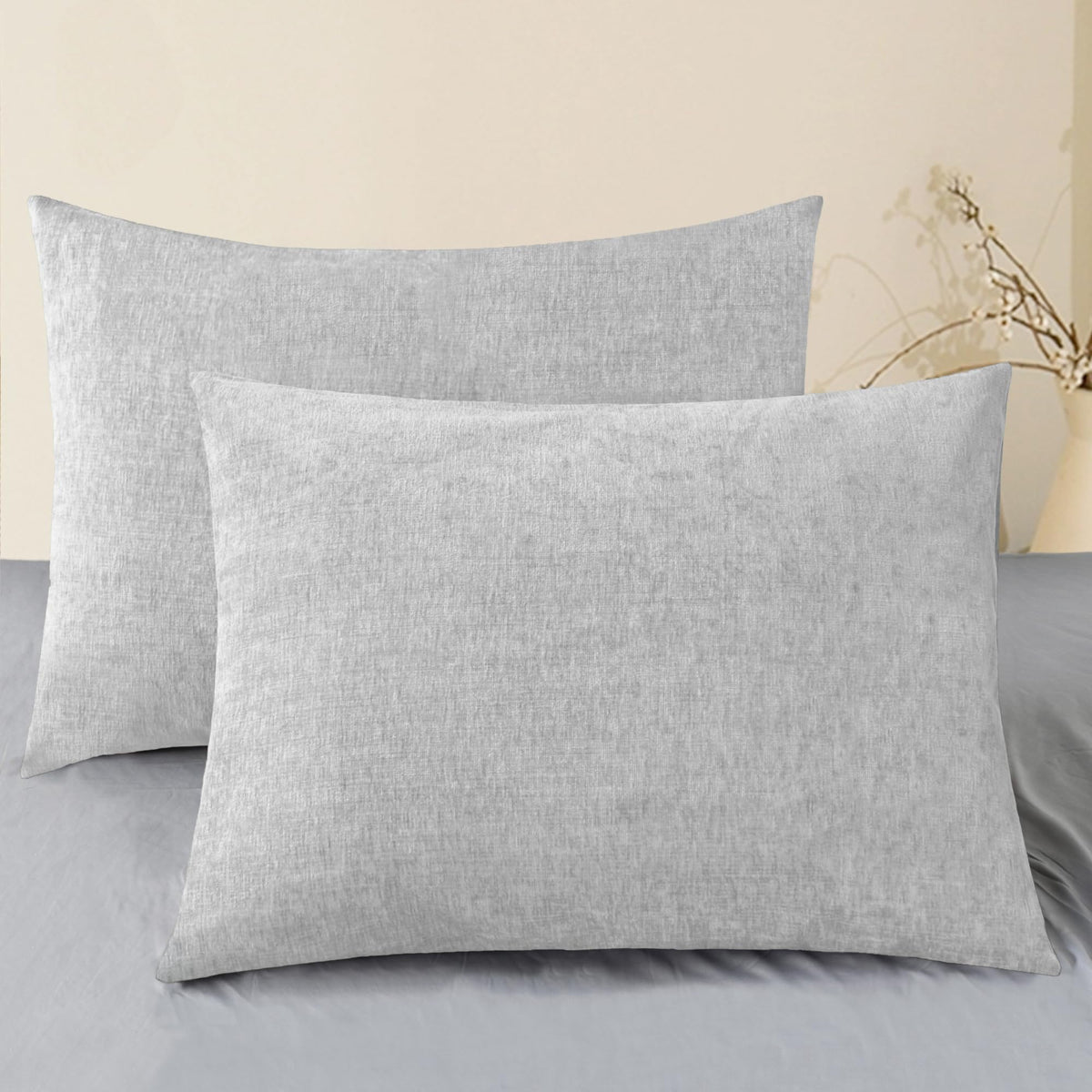 CaliTime Decorative Couch Throw Pillow Covers 18 X 18 Inches Navy Blue
