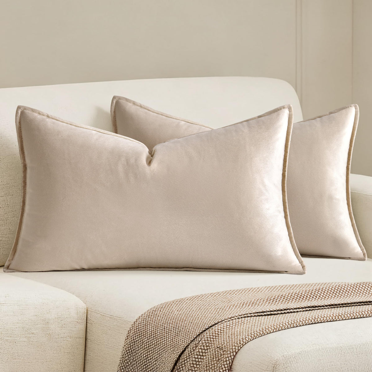 MIULEE Decorative Dark Brown Velvet Throw Pillow Covers for Couch 18x18 in