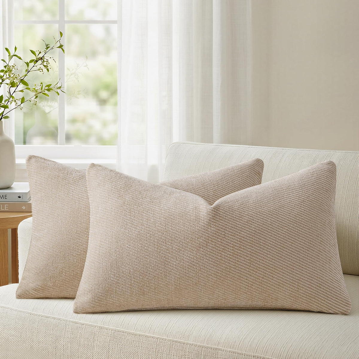 a moment Fall Decorative Throw Pillow Covers Pack of 2,12x20 Inch Rust