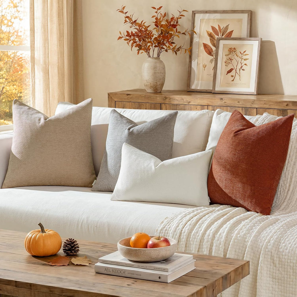 a moment Fall Decorative Throw Pillow Covers Pack of 2,12x20 Inch Rust