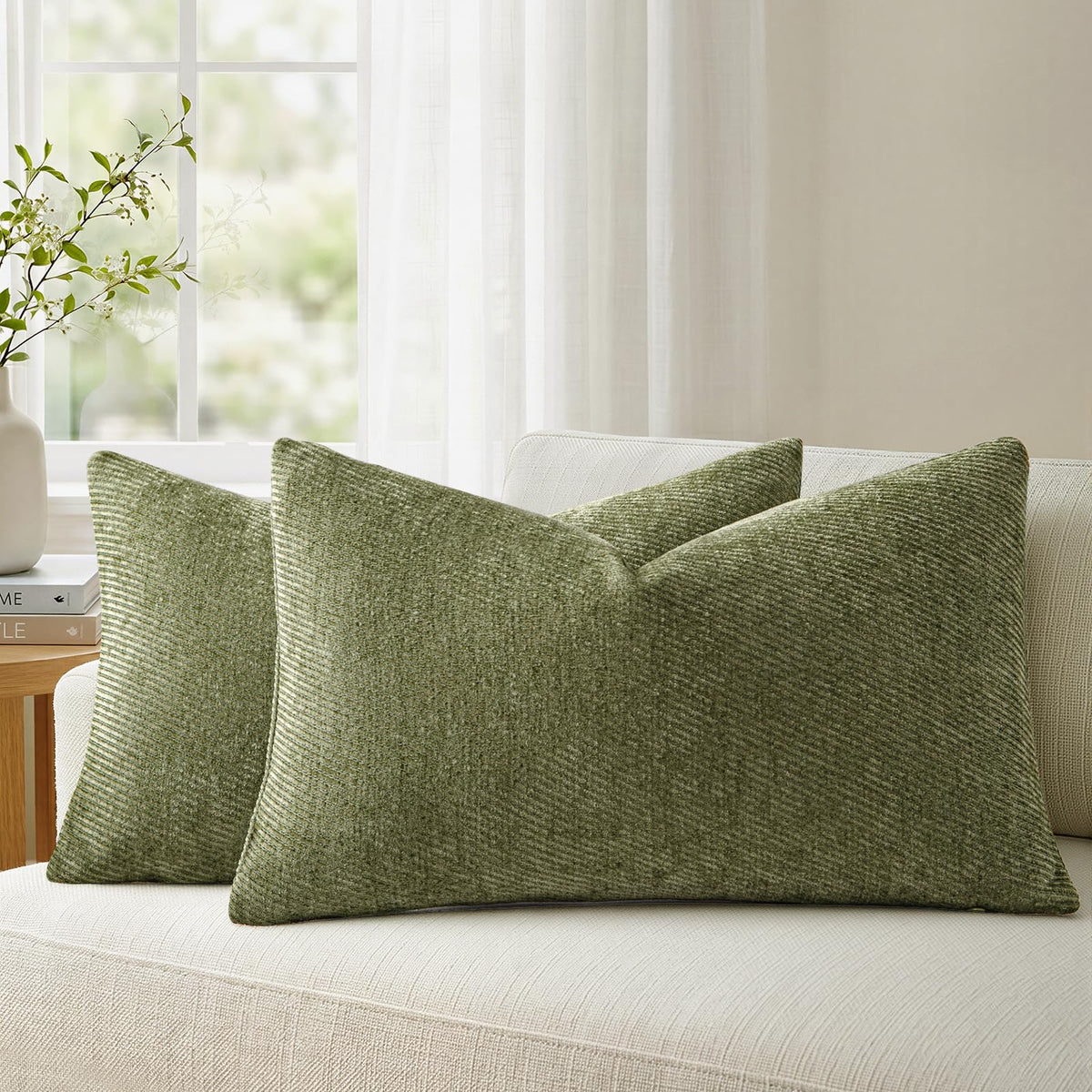 a moment Fall Decorative Throw Pillow Covers Pack of 2,12x20 Inch Rust