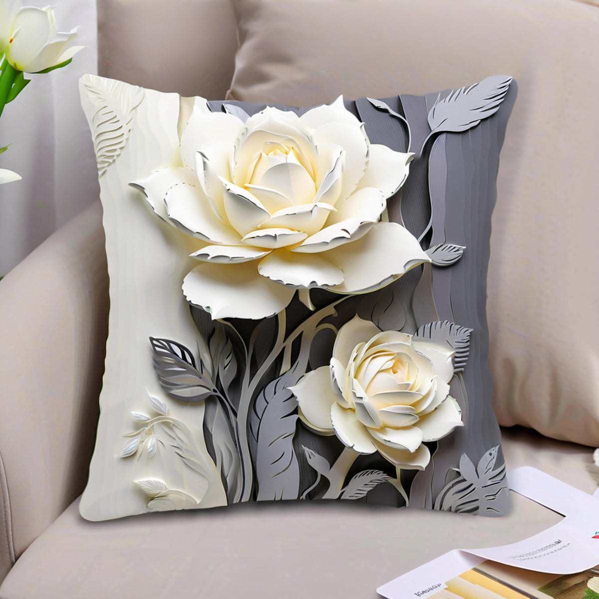 Decorative Throw Pillow Covers, Modern Abstract Brown Geometric Pattern, Set of 2，18x18 Pillows Linen Pillowcase，Modern Decorative Square Pillowcases for Sofa Couch Bedroom Living Room Car