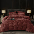 PHF Luxury Velvet Duvet Cover Set King Size, 3pcs 104" x 90", Black