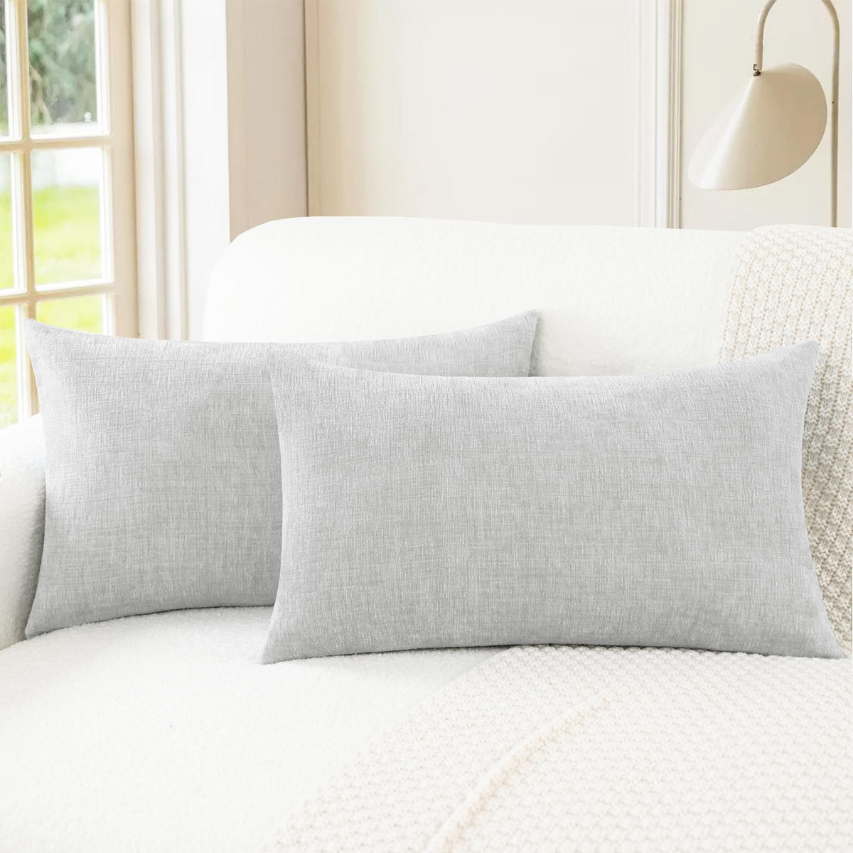 CaliTime Decorative Couch Throw Pillow Covers 18 X 18 Inches Navy Blue