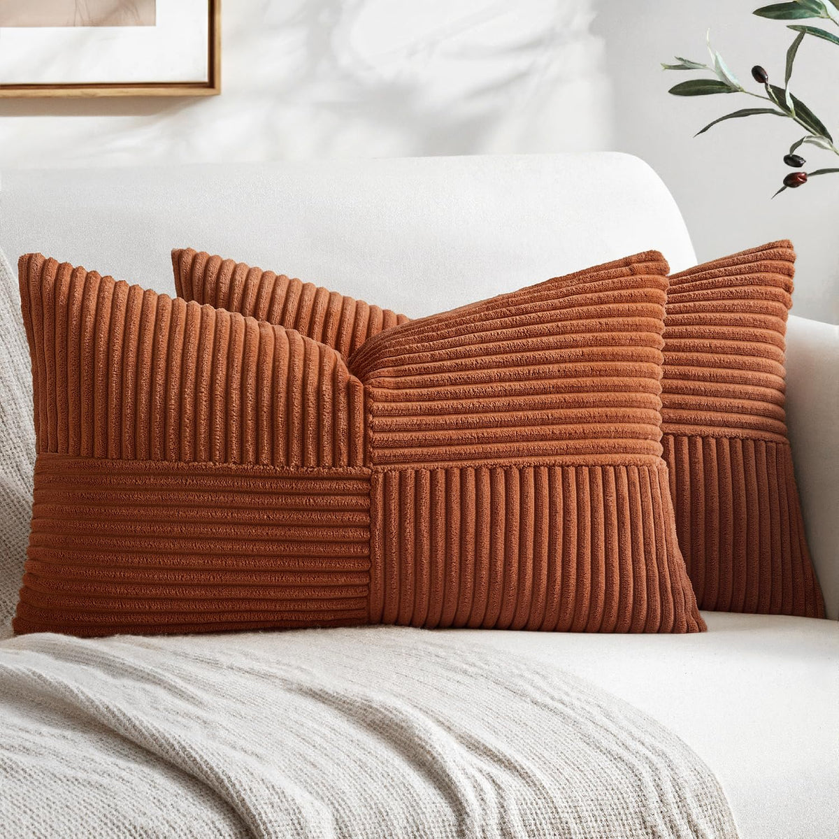 MIULEE Black Decorative Throw Pillow Covers for Couch 18x18 Inch
