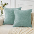 MIULEE Soft Chenille Throw Pillow Covers Sage Green 18x18 Inch Pack of 2