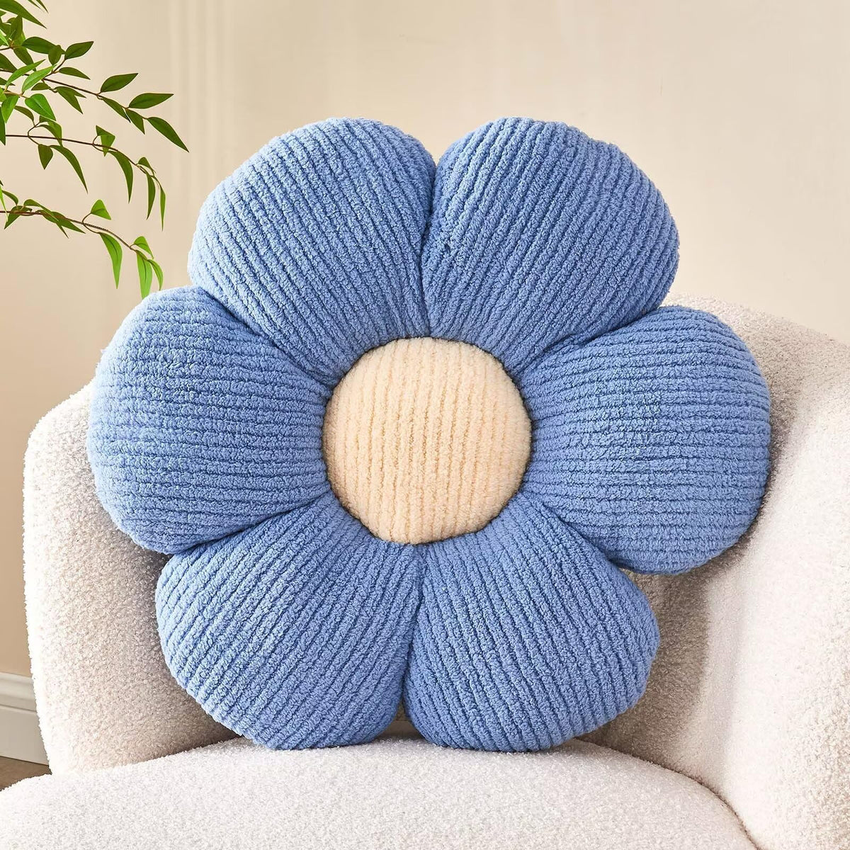 Kcvvcr Flower Throw Pillow, Soft Sage Green 14.9" Shaped Floor Pillow for Home Decor, Cute Aesthetic Plush Decorative Pillows for Bed, Sofa, Couch