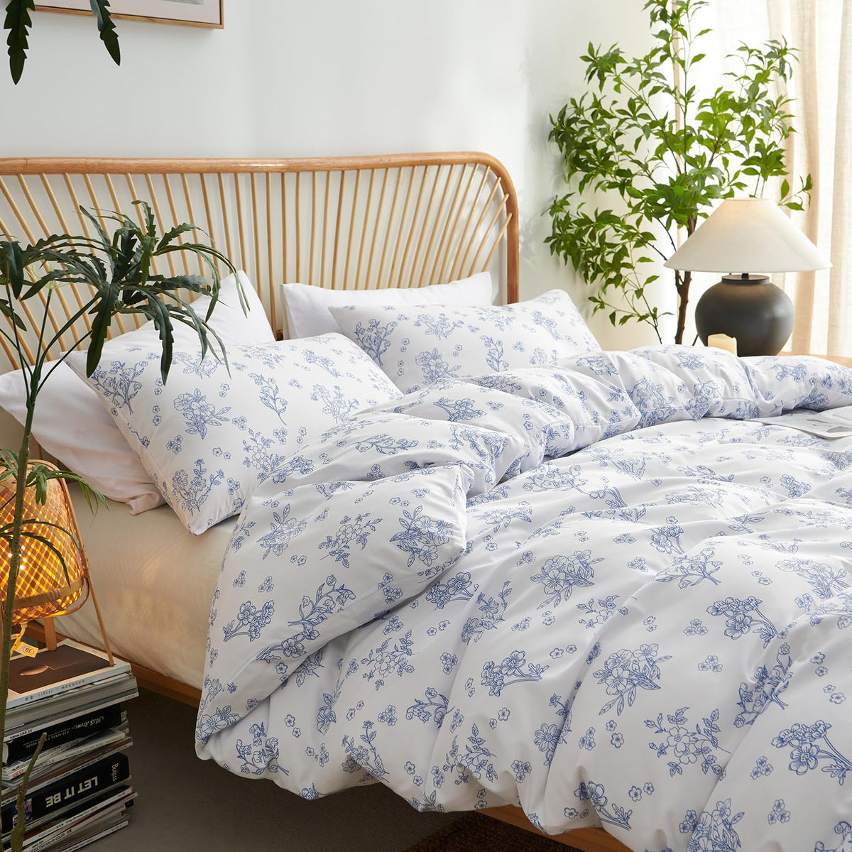 Nayoroom Gingham Duvet Cover Set Queen Pink White Plaid Checkered Bedding