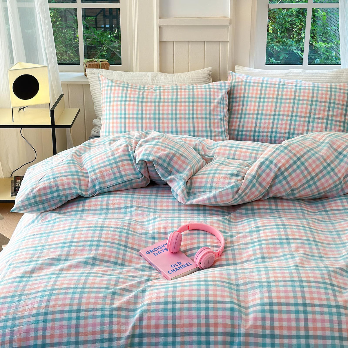 French Chic Ruffled Duvet Cover Queen Size Beige Wavy Jacquard Bedding Set 3 Pieces, Microfiber Zipper Comforter Cover and 2 Pillowcases Aesthetic Boho Girls Women Bedding Duvet Cover for All Seasons