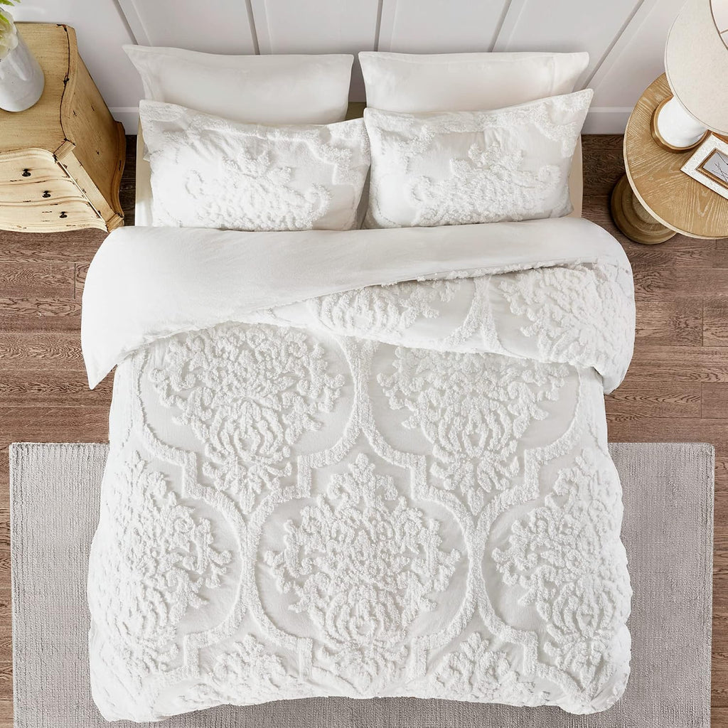 Madison Park Tufted Chenille Cotton Duvet Cover Set, 3PC King/Cal King