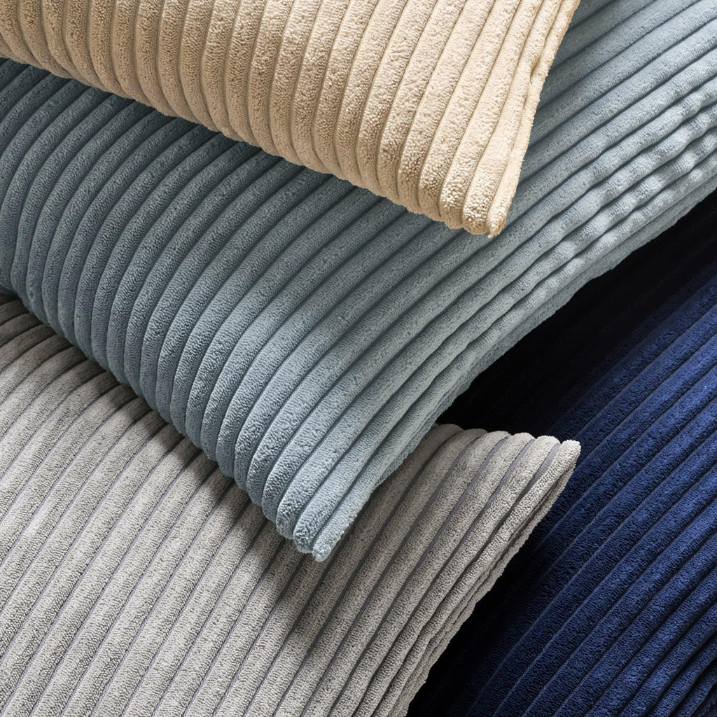 MIULEE Decorative Corduroy Throw Pillow Covers Set of 2 18x18 Dusty Blue