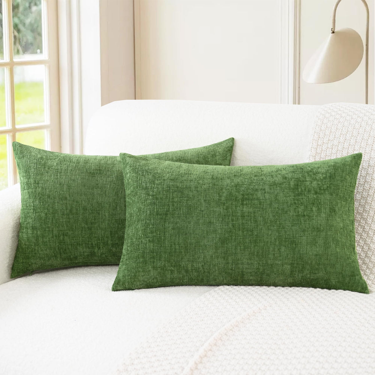 CaliTime Decorative Couch Throw Pillow Covers 18 X 18 Inches Navy Blue