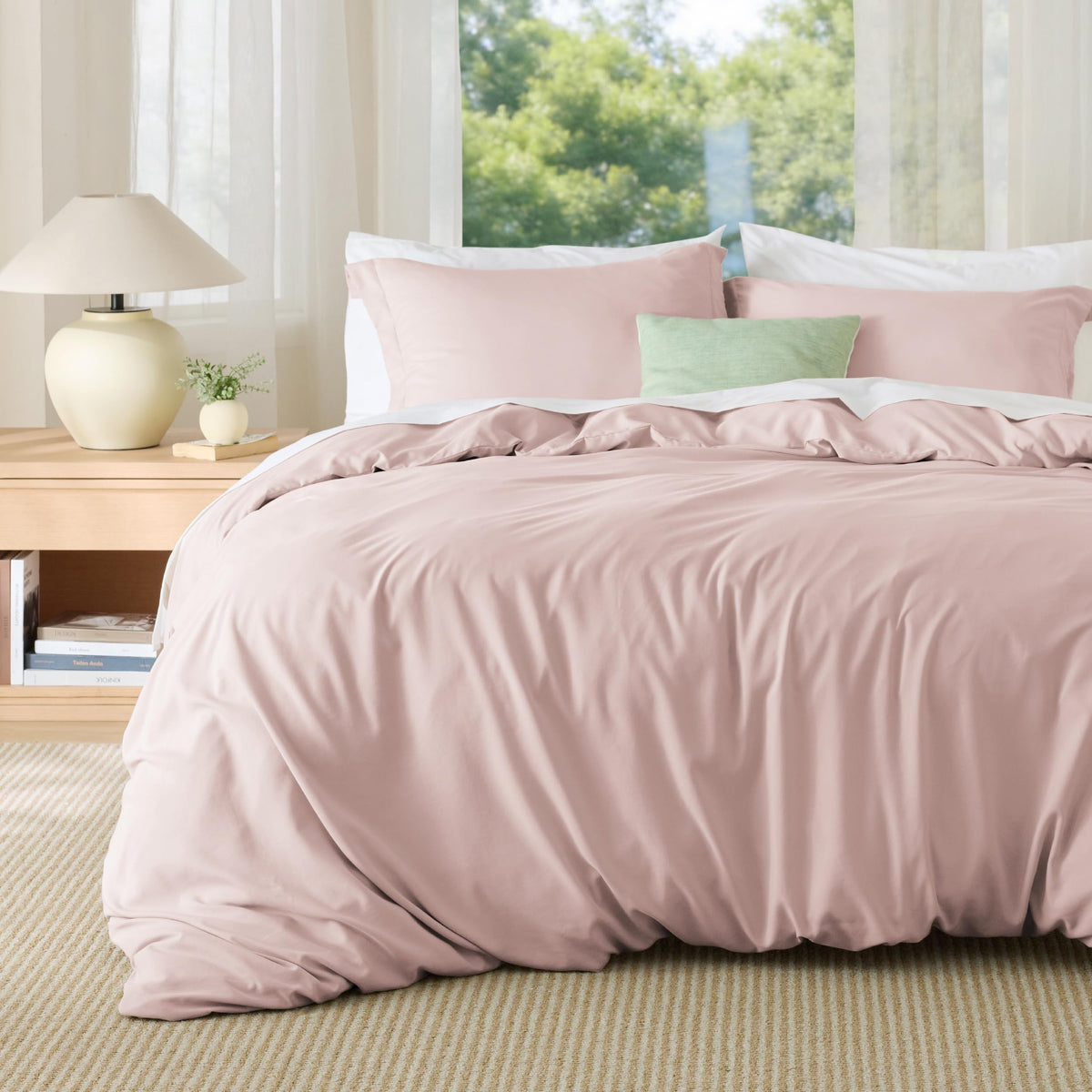 Bedsure Duvet Cover Queen Size, 3Pcs Soft Double Brushed Bedding Set, Linen