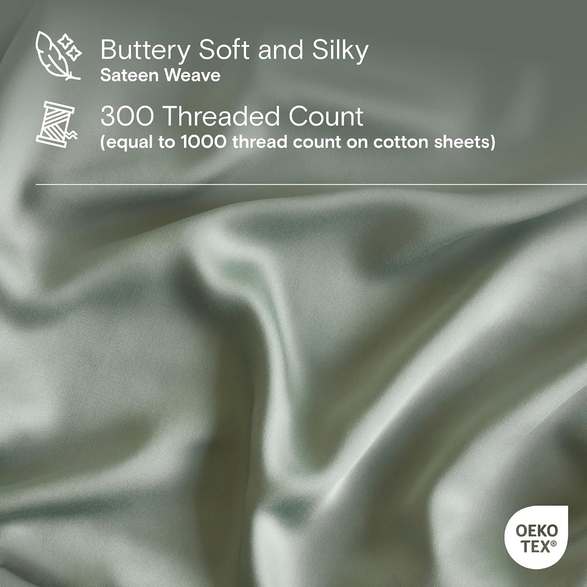DOZ Duvet Cover Set, 100% Viscose derived from Bamboo, Organically Grown, Buttery Soft, Cooling Duvet Covers, High GSM, 1 Duvet Cover and 2 Pillowcases, 90"x90" (Sage, Full/Queen)