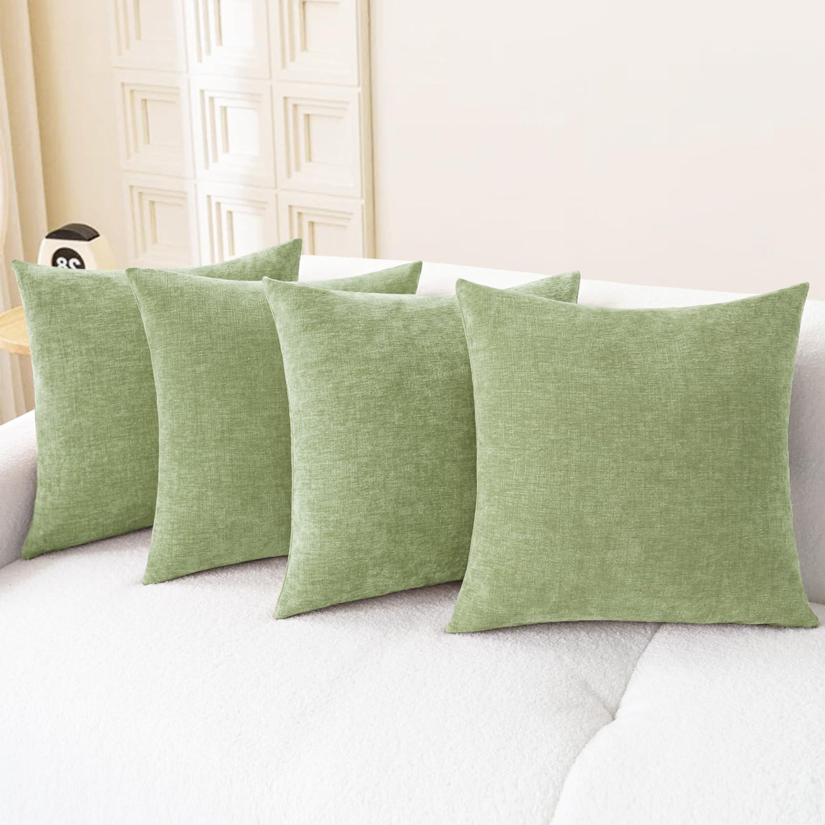 CaliTime Decorative Couch Throw Pillow Covers 18 X 18 Inches Navy Blue