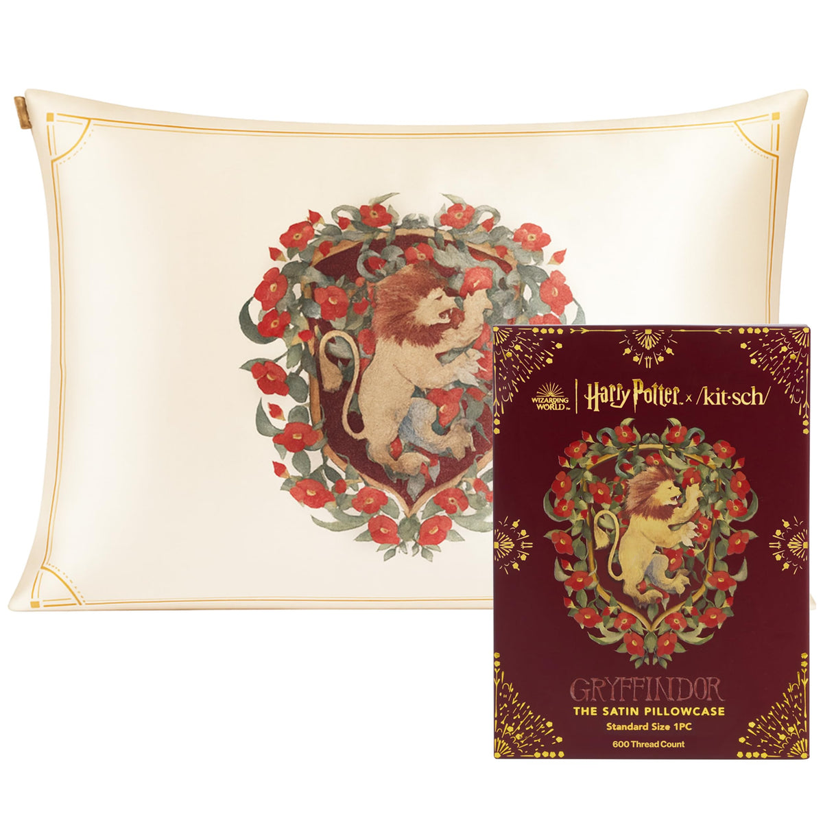 Bridgerton x Kitsch Satin Pillowcase W/Zipper - Size 19x26, Wisteria