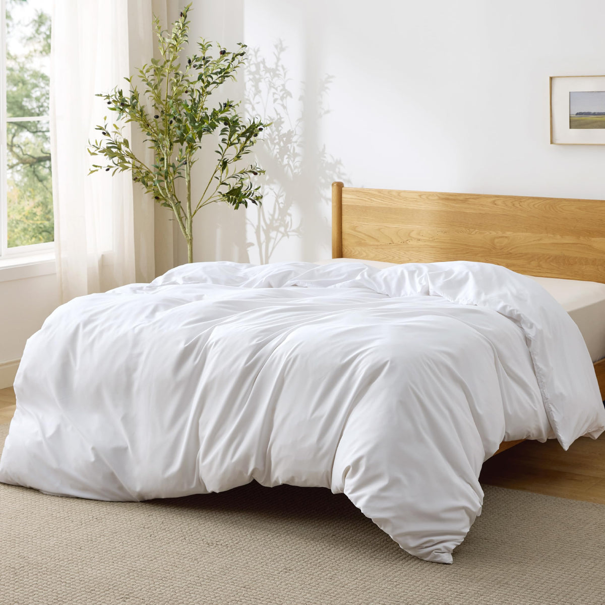 Bedsure Duvet Cover Full Size - Soft Double Brushed Bedding Set for Kids & Adults, Zipper Closure, 3 Pieces, Includes 1 Duvet Cover (80"x90") & 2 Pillow Shams, NO Comforter, White