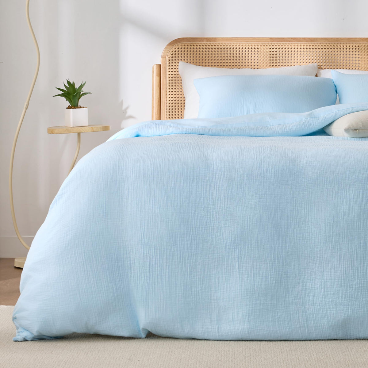 Cream Duvet Cover Queen Size 100% Sandwashed Cotton