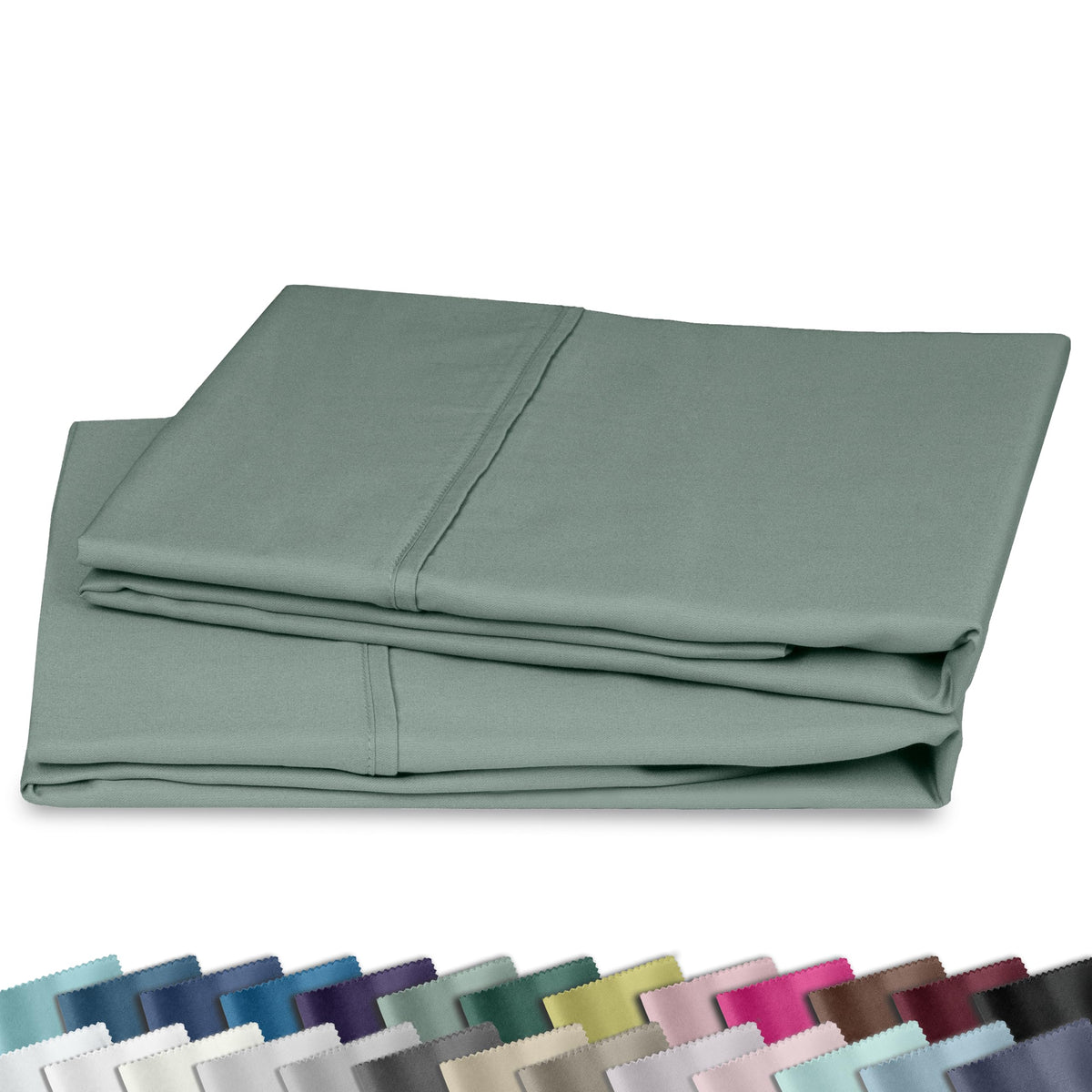 California Design Den 2-Pack Pillow Cases Standard Size, 100% Cotton Sateen