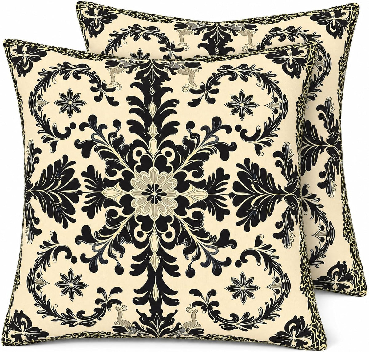 Decorative Throw Pillow Covers, Modern Abstract Brown Geometric Pattern, Set of 2，18x18 Pillows Linen Pillowcase，Modern Decorative Square Pillowcases for Sofa Couch Bedroom Living Room Car