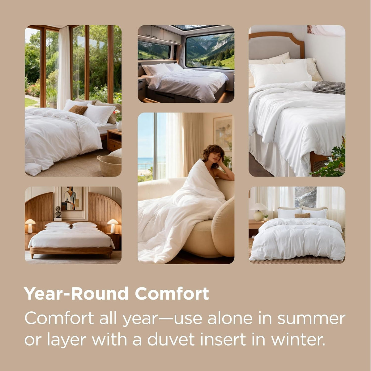 Bedsure Duvet Cover Queen Size, Double Brushed Bedding Set, Olive Green