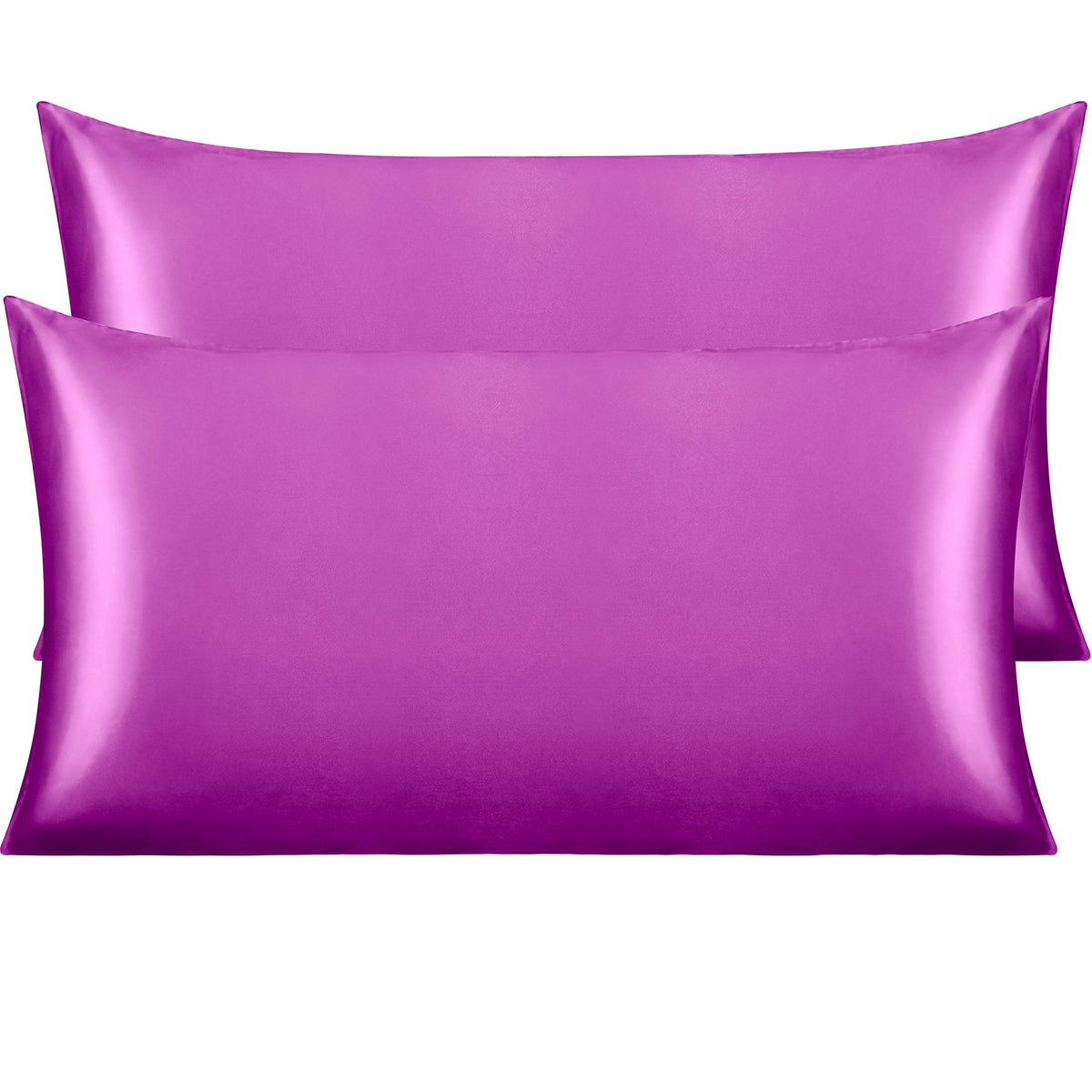 NTBAY Standard Satin Pillowcases, Set of 2, Black