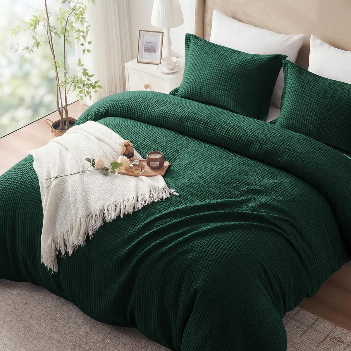 100% Cotton King Size Duvet Cover Set with 2 Pillow Shams, Black