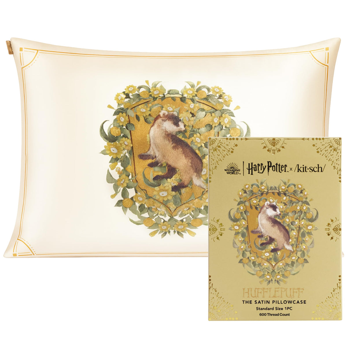 Bridgerton x Kitsch Satin Pillowcase W/Zipper - Size 19x26, Wisteria
