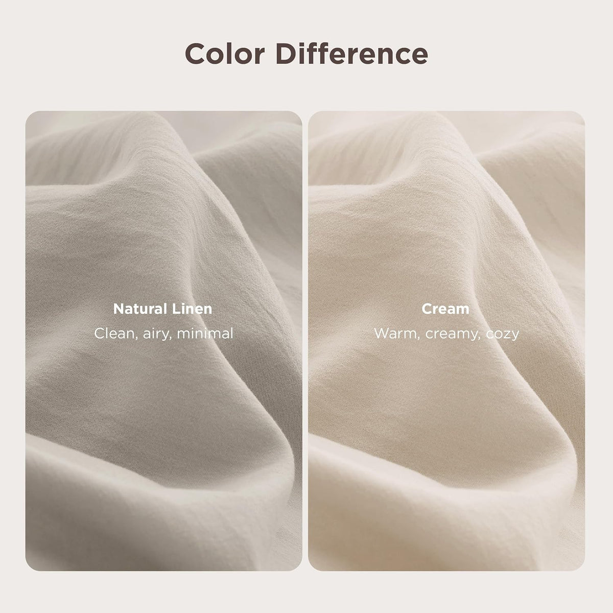 Bedsure Prewashed Duvet Cover Queen, Cotton-Like Soft Bedding Set, Beige
